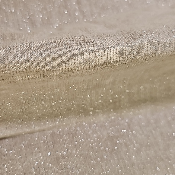 J Crew Linen Blend Elastic Waist Pull On Sparkle Gold Mini Skirt Size 0 - Picture 2 of 7